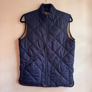 J.Crew Quilted Walker Vest Mens XS Navy Full Zip Insulated Jacket Outerwear
